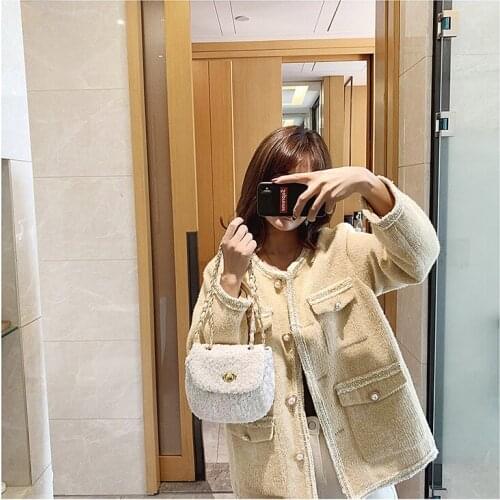 Faux Fur Bag Women 2020 Chain Crossbody Bag Shoulder Handbag Purse Mini Designer Female Party Handbags Fashion Winter New