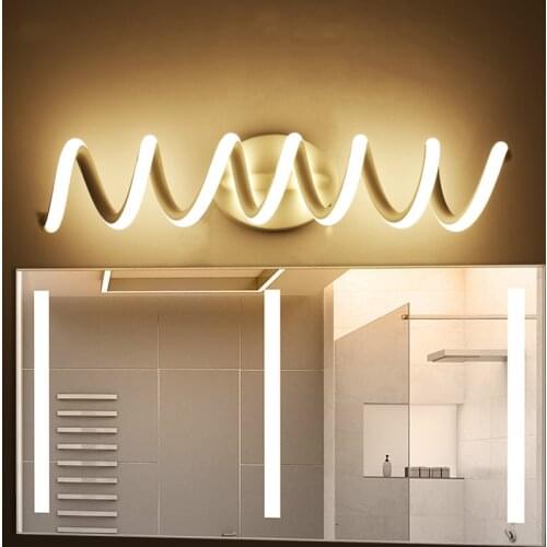 LED mirror headlight simple spiral bathroom toilet anti-fog modern makeup wall lamp LB101307European style non-perforated