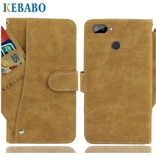 Vintage Leather Wallet Oukitel C11 Pro Case 5.45" Luxury 3 Front Card Slots Cover Magnet Stand Phone Protective Bags