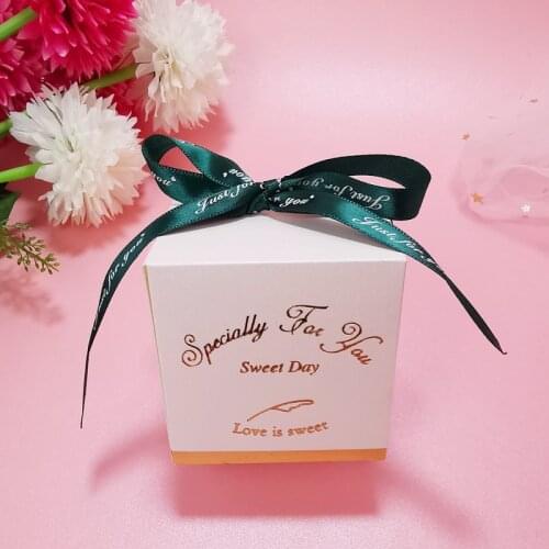 Upscale Bronzing Square Candy Box Wedding Favors Gift Box Candy Boxes For Christening Baby Shower Birthday Event Party Supplies