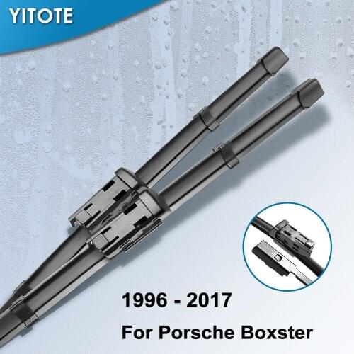 YITOTE Wiper Blades for Porsche Boxster Fit Hook Arms / Push Button Arms Car Model Year From 1996 to 2017