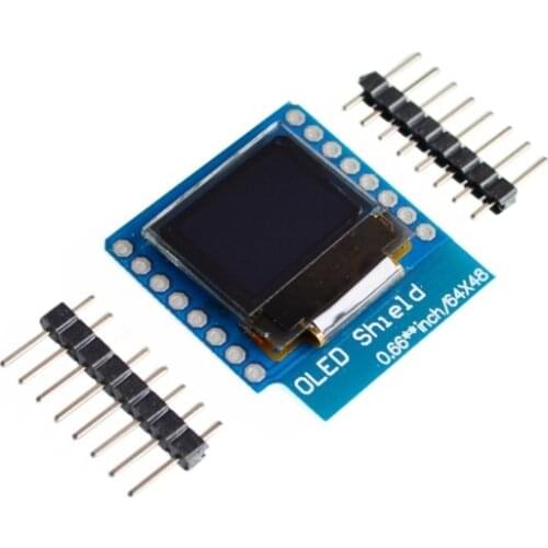 0.66 inch OLED LED LCD Dispaly Shield Compatible for WEMOS D1 MINI ESP32 64X48 0.66 inch Display 0.66" oled module IIC I2C