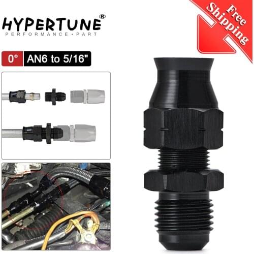 1/2/5 Piece Straight 6AN Male Flare to 5/16" (OD 8mm) Tube Hose Fitting Adapter Fuel Hard Line Pipe Aluminum Black Anodized