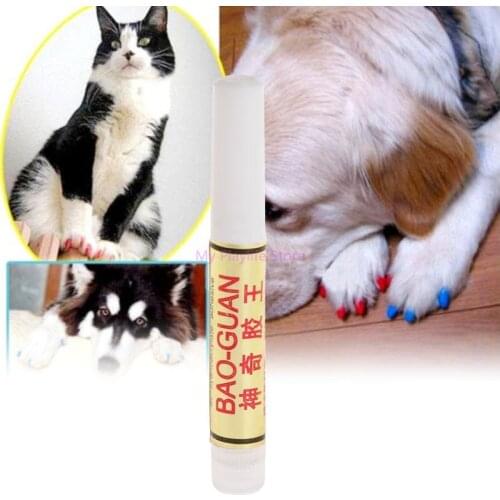 1pc/5pcs Pet Cat Nail Cap Glue Nails Cover Protector Dog Cats Puppy Claw Paws Adhesive Soft Applicator Grooming Accessories C42