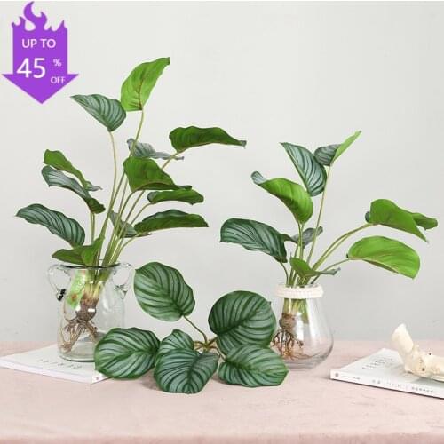 1 PCS New Product Simulation Arrowroot Green Apple Leaves Nordic Home Decoration Simulation Green Plants Home Garden Decoration