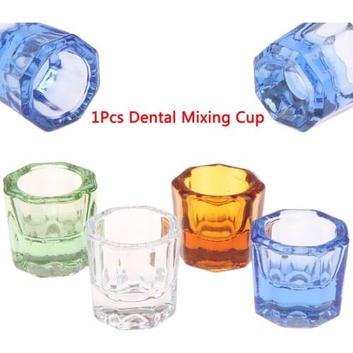 1PCS Dentistry Mixing Bowls Glass Dish Household Octagonal Cups Reconcile Cup For Dental Lab 4 Colors