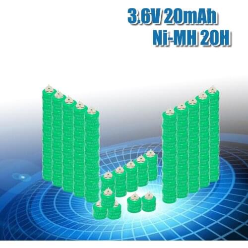 10-100pcs New Original Ni-MH Battery 3.6V 20mAh 11 X 12mm Rechargeable Button Cell Battery With Pins