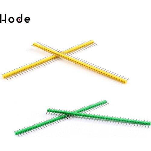 10pcs 40 Pin 1x40 Single Row Male 2.54mm Breakable Pin Header Connector Strip Green Yellow for arduino Diy Kit