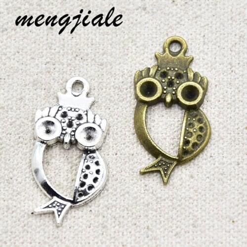 10pcs/lot Antique Silver European Bracelets owl Charm Pendants fit Jewelry Making Findings DIY Charms Handmade 35*17mm