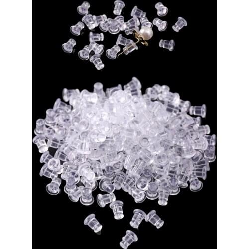1000PCS/lot Soft Silicone Transparent Earring Backs Stopper Replacemt Ear Caps Earplug For Jewelry Accessories For Women