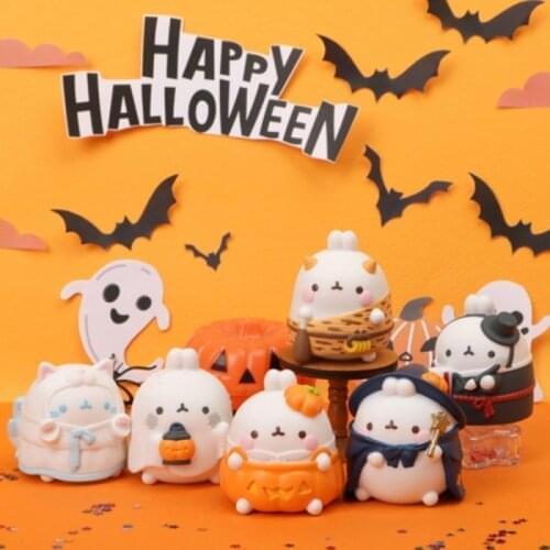 12 pcs/lot Blind Box Toys MOLANG Halloween Series Blind Box Guess Bag Blind Bag Toys Anime Figures Cute Model Doll Ornaments