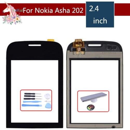 2.4" For Nokia Asha 202 203 2020 N202 LCD Touch Screen Digitizer Sensor Outer Glass Lens Panel Replacement