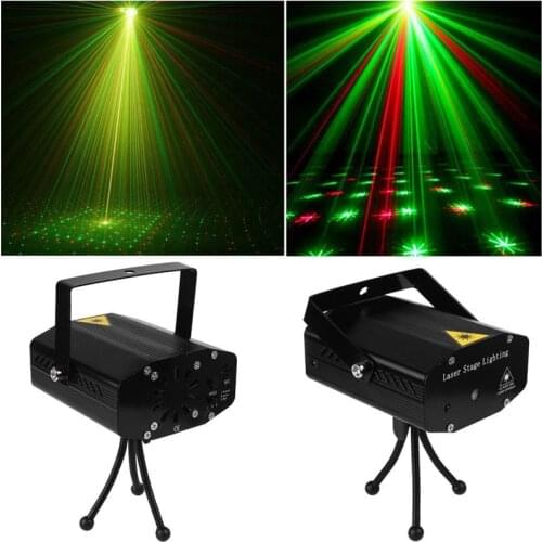 2Pc DJ Disco Light Projector Stage Laser Light Party Green Red Voice Control