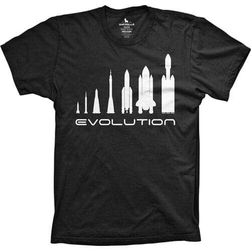 2019 Hot sale Fashion Evolution Of Rockets Shirt Funny Space Shirts Mars T-shirts Falcon Shirts Tee shirt