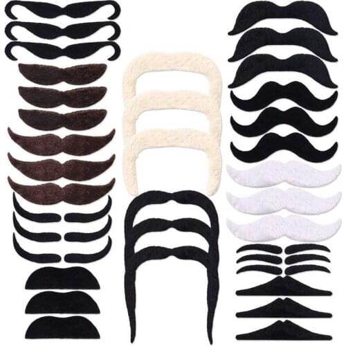 36 Pack Self Adhesive Fake Mustaches Novelty For New Years Eve Party Supplies