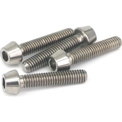 4 PCS M4x20mm Ti GR5 Titanium Cone head Bolts For Bike Rear Derailleur