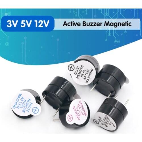 5v Active Buzzer Magnetic Long Continous Beep Tone 12*9.5mm