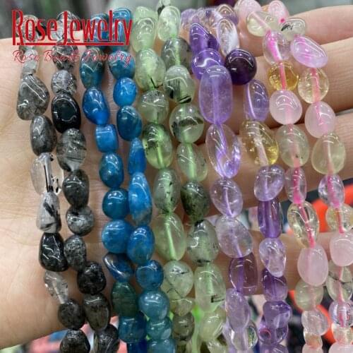 8-10mm 6-8mm Irregular Amethysts Crystal Turquoises Aquamarines Beads Natural Loose Beads For Jewelry Making DIY Bracelet 15