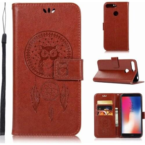 For Huawei Y6 2018 Prime Wallet Flip PU Leather Case Y6 2018 Case For Huawei Y6 2018 Prime With Card Holder And Strap