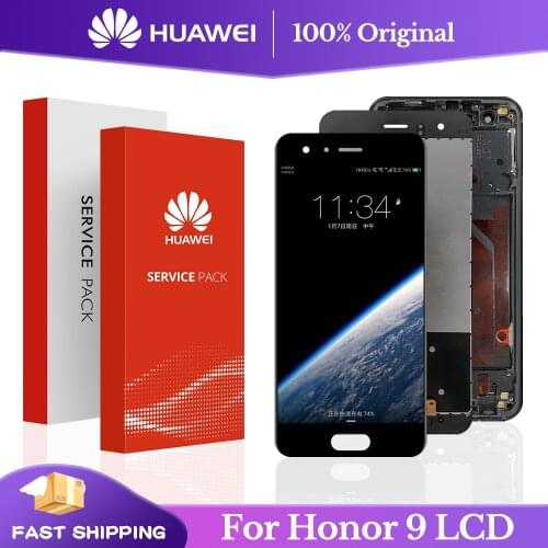 5.15'' Original Display with frame for Huawei Honor 9 LCD Touch Screen Digitizer STF-L09 STF-AL10 STF-AL00 Repair Parts