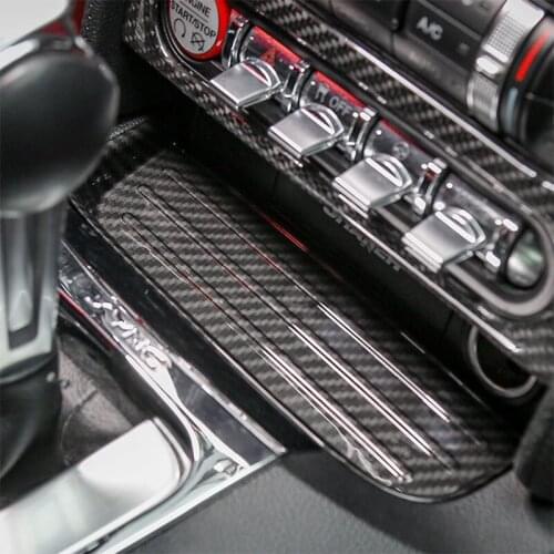 For Ford Mustang 15-18 Car Center Console Storage Tank Shift Lever Panel Decoration Sticker Gear Shift Head Modification Cover