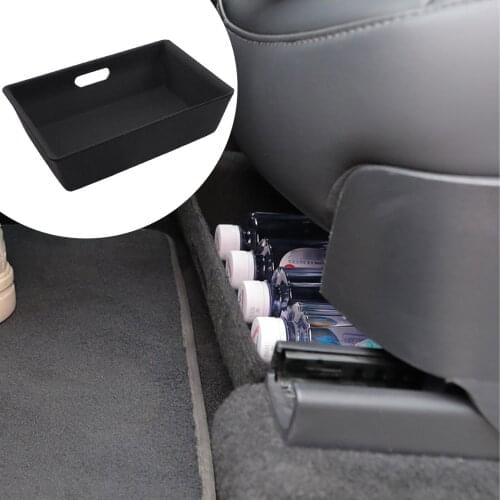 For Tesla Model Y 2021 Under Seat Storage Box High Capacity Organizer Case Felt Cloth Drawer Holder Car Interior Accessories New