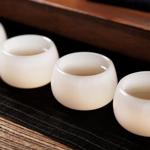 Porcelain Master Cup Kung Fu small tea cup tea bowl tea cup white single jade glass cup tea set cover bowl Master Cup