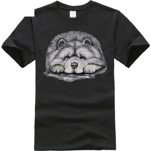 100% Cotton T Shirts Brand Clothing Tops Tees Chow Chow On Paws Adult t-shirt Dog Art By Lj