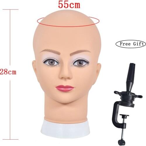 22inch Mannequin Head Female Bald Model Wig Making Tools Hat Stand Head For Wig And Color For Wome head mannequin