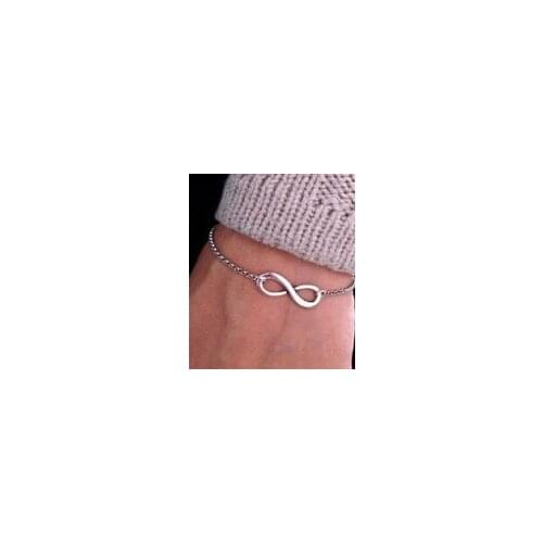 Hot trendy silver color/ gold color 8 design bracelet infinity shape sideways charm Bracelets