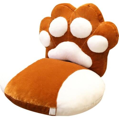 Simulation cute cay paw shaped one-piece cushion cat claw chair plush seat pad and back cushion suffed and super elastic pillows