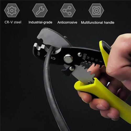 7 inch Electrical Cable Stripper Wire Stripper Cable Cutter Multi Tool Wire Cutting Scissor Stripping Pliers Hand Tools