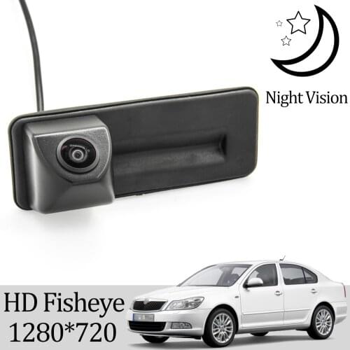 Owtosin HD 1280*720 Rear View Camera For Skoda Octavia A5 A7 2010 2011 2012 2013 Car Trunk Handle Camera Reverse Parking Monitor