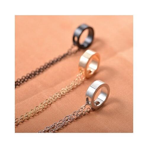 Metal circle geometric necklace stainless steel color couple jewelry item Valentines Day gift