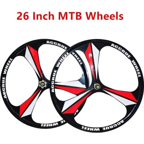 Mountain Bike Magnesium Alloy Wheel 26 Inch 3 Spokes Wheelset Bicycle Rim MTB Bike Disc Brake MTB Cycling Parts