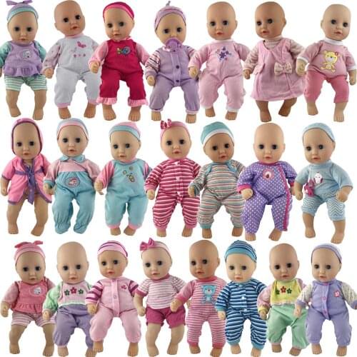 20pcs/1set Doll clothes pink casual suit + Hat Dress toy accessories fit 14 inch 36cm baby doll, Children best Birthday Gift