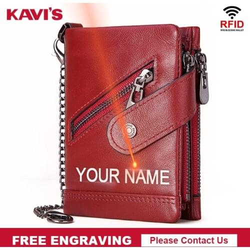 KAVIS Fashion Womens Wallets Rfid Short Wallet For Woman Mini Coin Purse Ladies Clutch Small Wallet Female Leather Card Holder