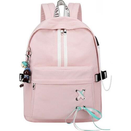Fashion Anti Theft Reflective Waterproof Women Backpack USB Charge School Bags For Girls Travel Laptop Rucksack Bookbags
