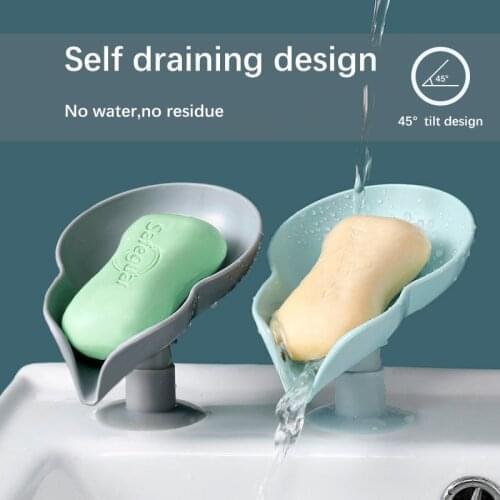 Leaf Shape Soap Box Drain Soap Holder Box Bathroom Accessories Toilet Laundry Soap Box Bathroom Supplies Tray Gadgets