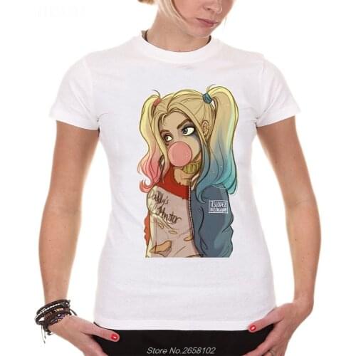 New Women Fashion Loving Cartoon Design T Shirt Novelty Beauty Girl Tops Printed Short Sleeve Tees Harajuku