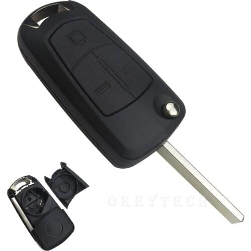 OkeyTech 3 Buttons Flip Remote key shell Case For Vauxhall Opel Astra H Corsa D Vectra C Zafira Replacement Car Key Shell