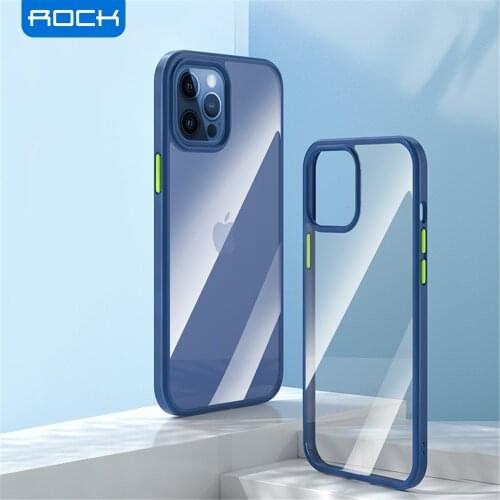ROCK Transparent Bumper Case for iPhone 12 Pro Max Cover Ultra Hybrid Hard Clear Back Panel Soft Bumper Case for iPhone 12 Mini