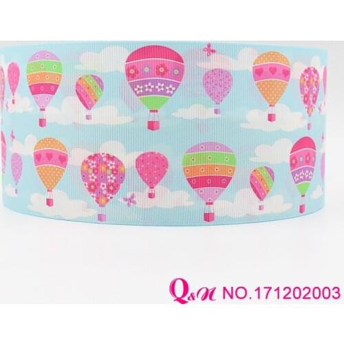 Q&N ribbon 16mm 22mm 25mm 38mm 50mm 75mm balloon print grosgrain ribbon webbing 50yards/roll for hair tie