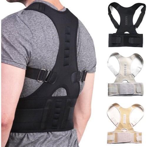 Male Female Adjustable Magnetic Posture Corrector Corset Back Brace Back Belt Lumbar Support Straight Corrector de espalda S-XXL