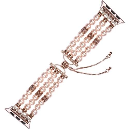 Pearl Strap for apple watch band 40mm 44mm iwatch band 38mm 42mm Accessories women belt bracelet apple watch seires 3 4 5 se 6