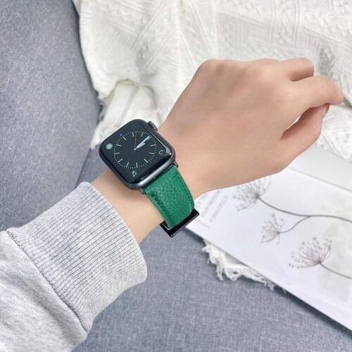 Younger Style Leather Strap for iWatch Band 38mm 42mm Bracelet Loop for Apple Watch 40mm 44mm Series 1 2 3 4 5 6 se Replacement