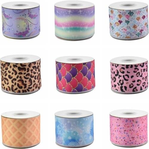 22MM 25MM 38MM 50MM 75mm Printed Pattern on Grosgrain Ribbon for diy ribbon