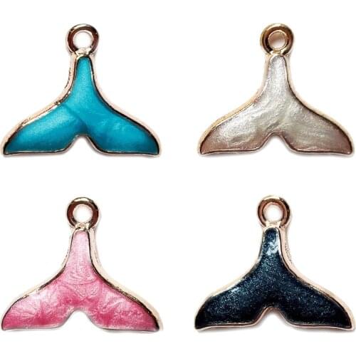 Peixin 10pcs Enamel Mermaid Fish Tail Charm For DIY Bracelet Earrings Jewelry Making Supplies AccessoriesJewelry Findings