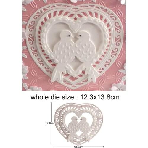 Heart Pigeon frame Metal Cutting Die Stencils for DIY Scrapbooking Album Decorative Embossing Hand-on Paper Craft Cards