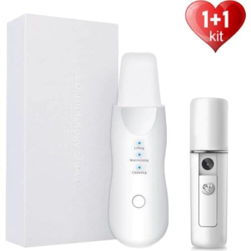 Ultrasonic Skin Scrubber Nano Sparyer Steamer Facial Peeling Shovel Pore Cleaner Exfoliator Face Blackhead Remover Dropshipping